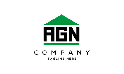 AGN three letter house for real estate logo design