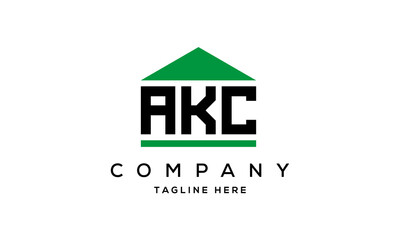 AKC three letter house for real estate logo design