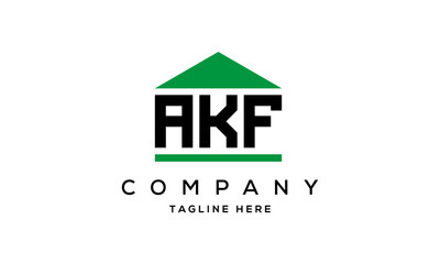 AKF three letter house for real estate logo design