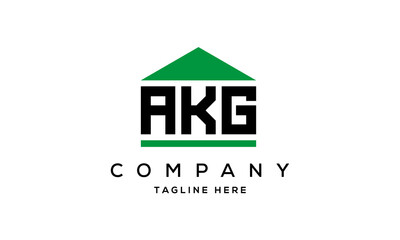 AKG three letter house for real estate logo design