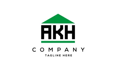 Deurstickers AKH three letter house for real estate logo design © sohag