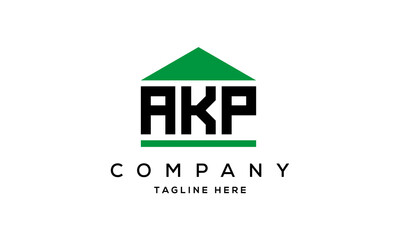 AKP three letter house for real estate logo design