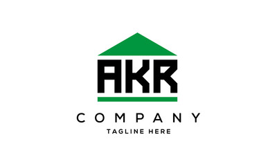 AKR three letter house for real estate logo design