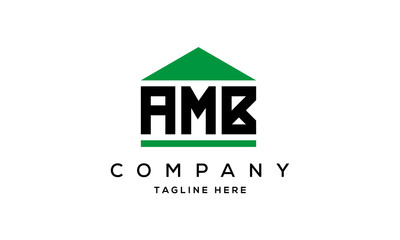 AMB three letter house for real estate logo design