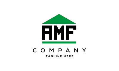 AMF three letter house for real estate logo design