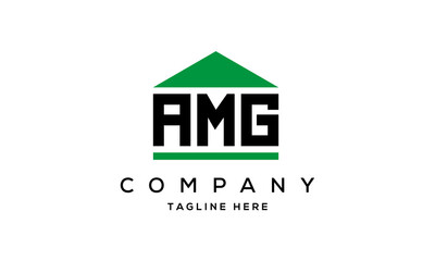 AMG three letter house for real estate logo design