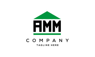 AMM three letter house for real estate logo design