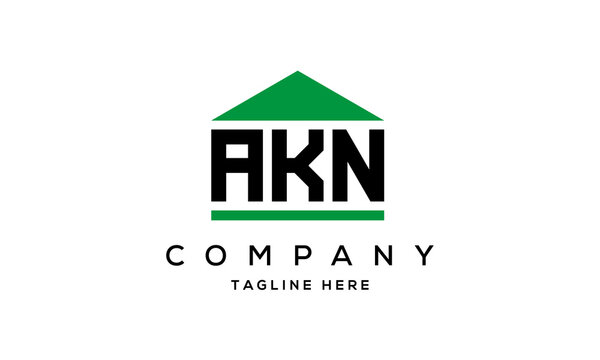 AKN three letter house for real estate logo design