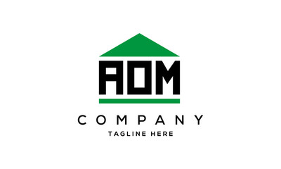 Fototapeta premium AOM three letter house for real estate logo design