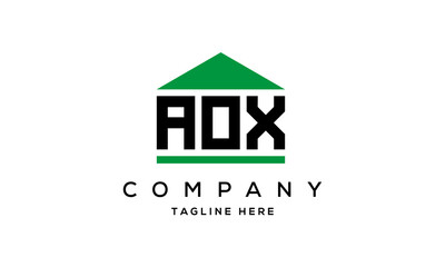 AOX three letter house for real estate logo design
