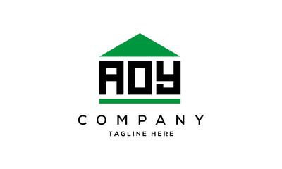 AOY three letter house for real estate logo design