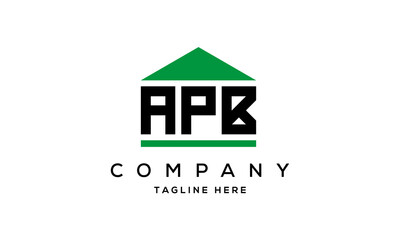 APB three letter house for real estate logo design