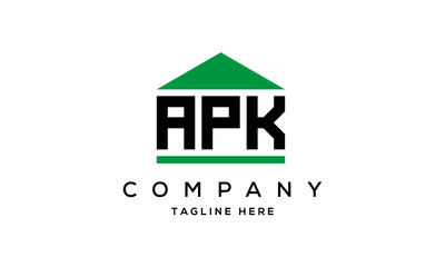 APK three letter house for real estate logo design