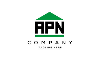 APN three letter house for real estate logo design