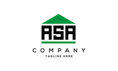 ASA three letter house for real estate logo design