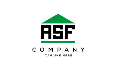 Fototapeta premium ASF three letter house for real estate logo design