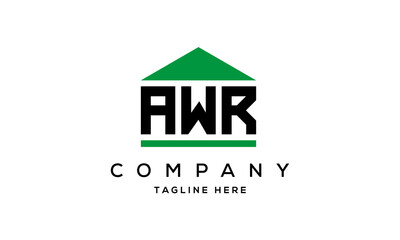 AWR three letters house for real estate logo design
