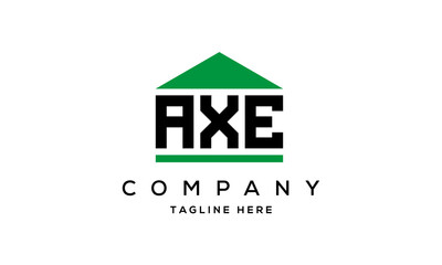 AXE three letters house for real estate logo design