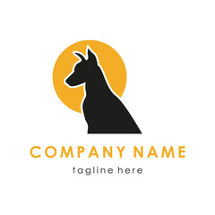 Minimal Creative logo of Dog, Abstract Dog logo. Stylized dog logo design. Artistic animal silhouette. Vector illustration. For Petshop, veterinary, kennel, vet