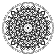 Circular pattern in the form of mandala with flower for henna mandala tattoo decoration