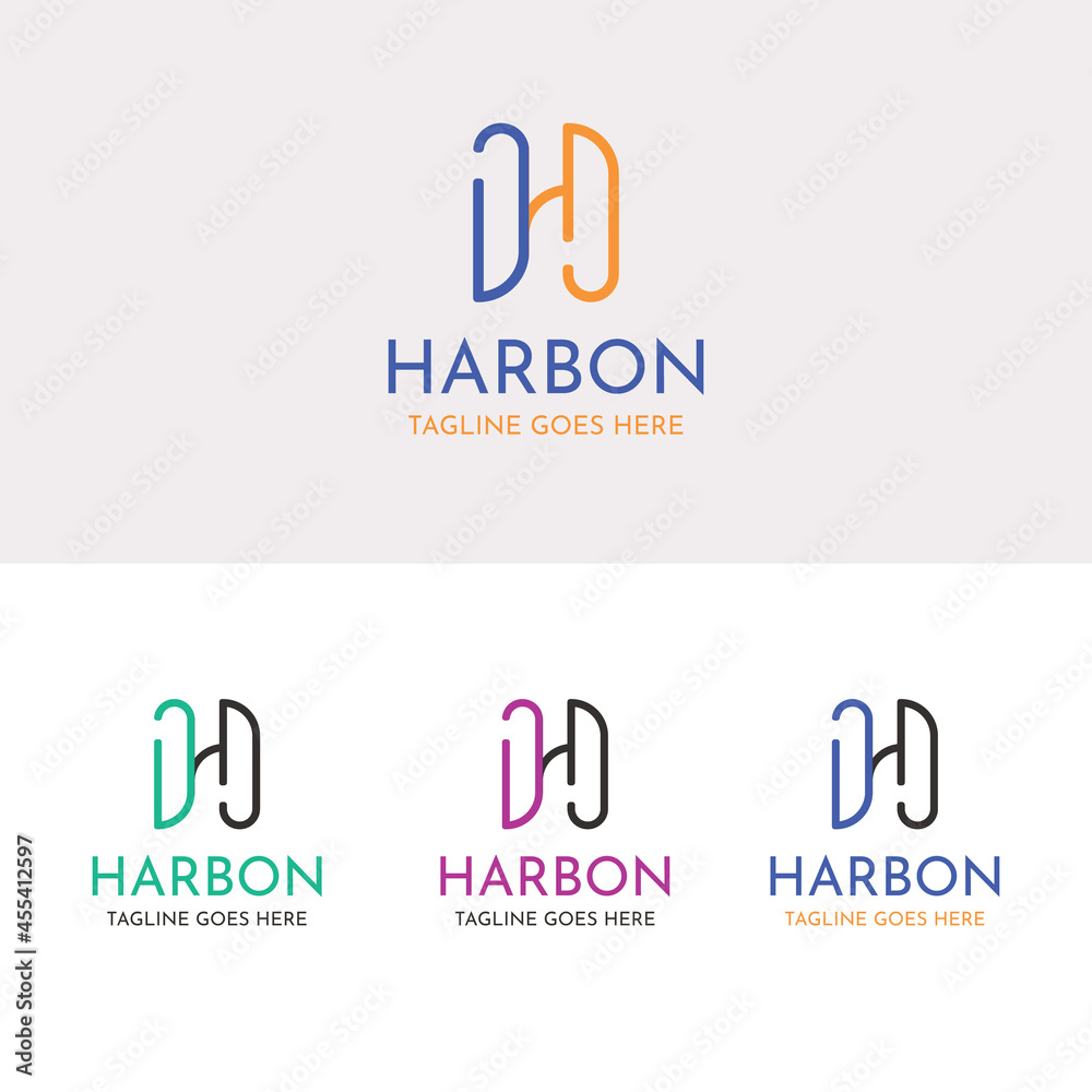 Wall mural creative h letter icon, h letter logo design template