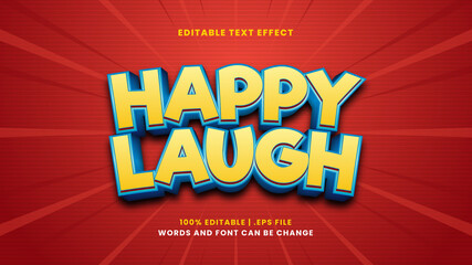 Happy laugh editable text effect in modern 3d style