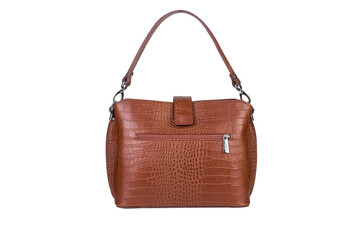 Women's leather bag on a white background. Isolated