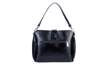 Fototapeta premium Women's leather bag on a white background. Isolated