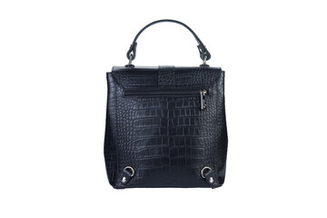 Women's leather bag on a white background. Isolated