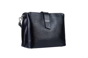 Fototapeta premium Women's leather bag on a white background. Isolated