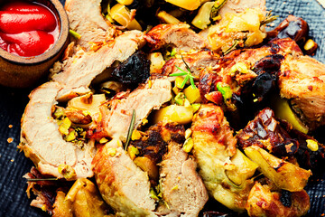 Meatloaf with dates and apples