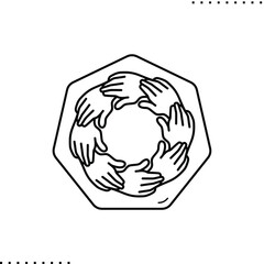 support, unity vector icon or small illustration in outlines