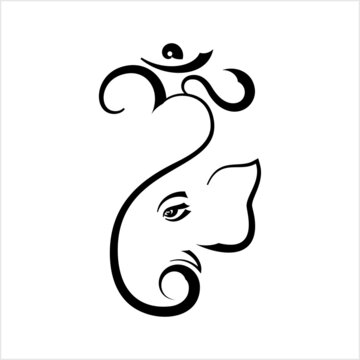 Ganesha The Lord Of Wisdom Calligraphic Style M_2109017