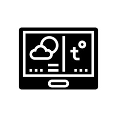 thermostat conditioning system glyph icon vector. thermostat conditioning system sign. isolated contour symbol black illustration