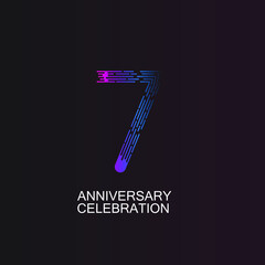 7 ANNIVERSARY CELEBRATION VECTOR DESIGN TEMPLATE ILLUSTRATION