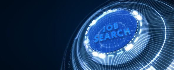 Business, Technology, Internet and network concept. Job Search human resources recruitment career.  3d illustration