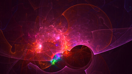 3D rendering abstract colorful fractal light background