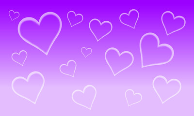 Heart Pattern Purple Gradient Background