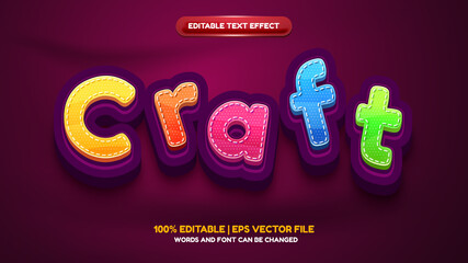 cartoon craft 3d editable text effect