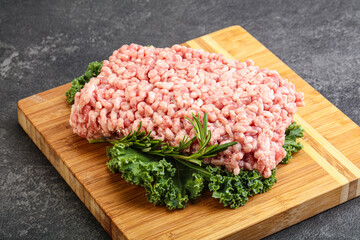 Raw pork minced meat for cooking