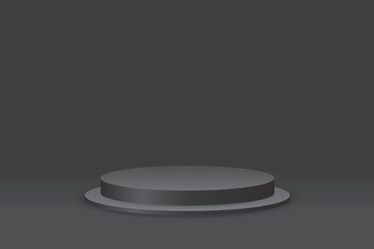 Minimal abstract background .podium with a black background for product presentation. 3d rendering illustration.