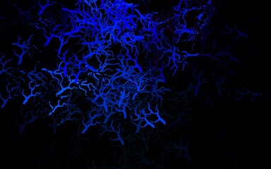 Dark Pink, Blue vector abstract pattern with leaves, branches.