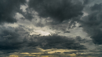 Dramatic storm clouds at dark sky