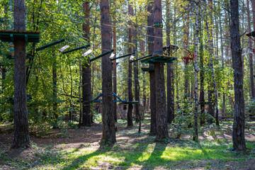 Children's a rope camp in the forest