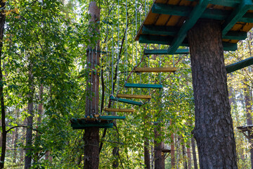 Children's a rope camp in the forest