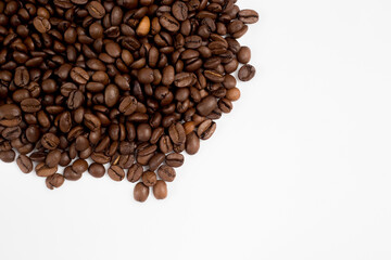 Coffee beans on a white background