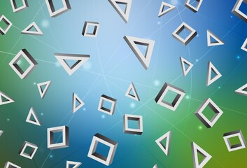 Light Blue, Green vector texture in rectangular style.