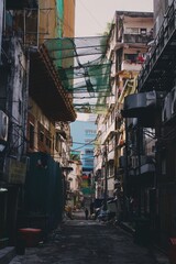 Fototapeta na wymiar poor city street in asia