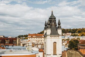 View of Lviv rooftops at armenian quarter.