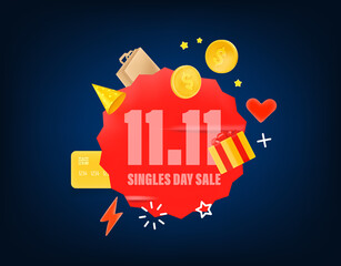 Obraz premium November 11 singles day sale banner
